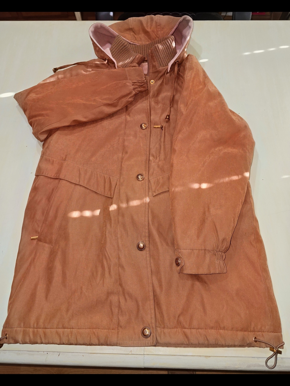 White Stag Brown/Tan Hooded Trench Coat